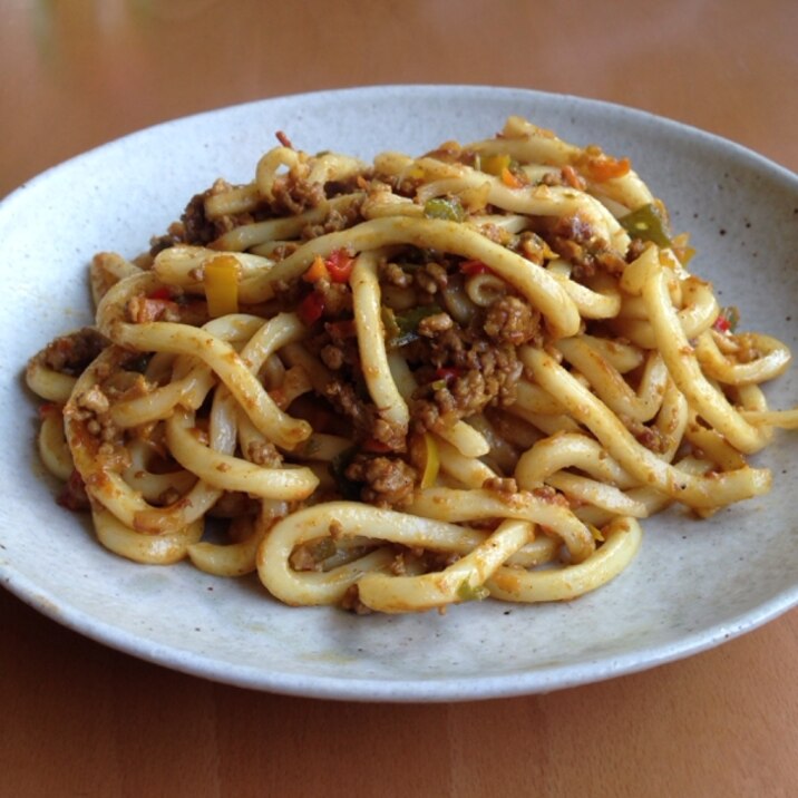 ドライカレーリメイク♪焼きうどん